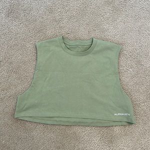 Alphalete Crop Top in Sage.